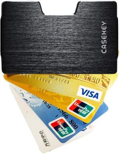 Hommes Casekey RFID métal minimaliste porte-carte pince à billets portefeuilles de voyage d'affaires