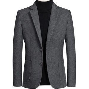 Men Cashmere Blazers Suit Vestes Business Casual Costume Mouilles en laine de haute qualité Male Slim Fit 240407