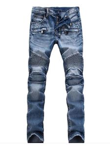 Hommes de biker décontracté jeans denim pantalon extensible solid régulier en forme de rue mâle pantalon vintage jeunesse grande taille 240426