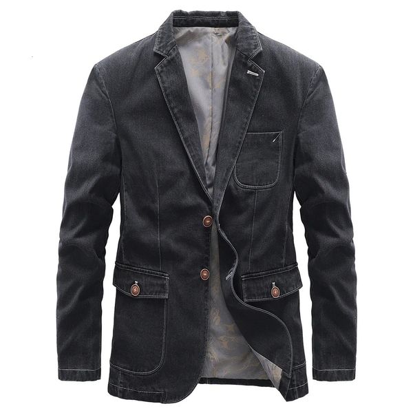 Hommes manteau décontracté grande taille 4XL printemps coupe ajustée Blazer veste loisirs hommes marque Denim costume vêtements d'extérieur Jean MY253 240124