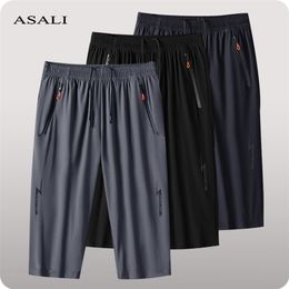 Hombres Casual Joggers Shorts Summer Ice Silk Shorts Moda Deportes Pantalones cortos de secado rápido Fitness Gym Shorts Hombres Pantalones de chándal 220627