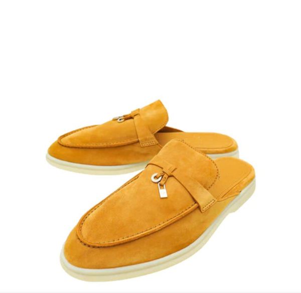 Hombres casual LP Slipper mocasines mulas pisos Charms verano Walk Flat Babouche Mocasines resbalón en mocasines moda al aire libre caminar plano Loropia