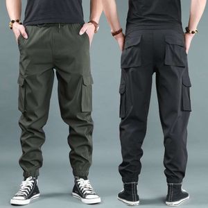 Pantalon décontracté homme noir Joggers printemps été Multi poche Baggy Sport pantalon mode homme pantalons de survêtement salopette bas pantalon