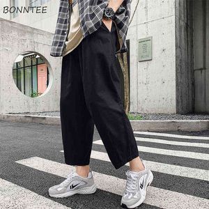 Mannen Casual Broek Solid Cargo Pant 2020 Nieuwe Japanse Recreatie Werkkleding Sweatpants Mens All-Match Broeken Rechte Zwarte Wide Been H1223