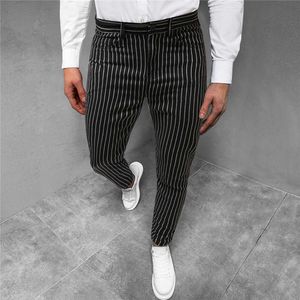 Hombres Casual Plaid Social Slim Fit Pantalones Stretch Dress Pant Print Office Pencil Pants Hombres Moda Streetwear Y0811