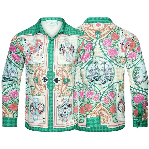 Hombres Camisas casuales Moda para hombre Barroco Floral Royal Print Diseñador camisa de playa Vestido Fancy Slim Club Style Bowling Shirt