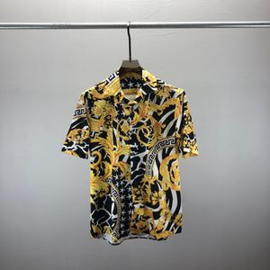 Camisas casuales para hombres Camisa de bolos de diseñador de alta calidad Moda Camisa de seda con estampado barroco dorado Camisas de vestir de manga larga para hombre Otoño Invierno Tamaño S-XXL