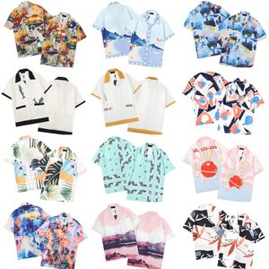 Men Camisetas casuales Sets Juego de chándal de verano Fashion Mangas cortas Bowling Hawaii Diseñador Seaside Beach Flower Letss Suits Asian Size M-3xl
