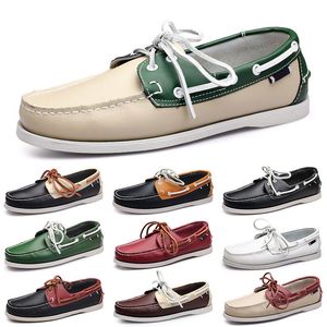 Hommes Casual Chaussures Noir Loisirs Argent Taupe Dlives Marron Gris Rouge Vert Marche Basse Souple Multis Cuir Hommes Baskets Baskets En Plein Air Chaussures Bateau Respirant BB096