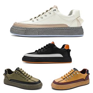 Zapatos informales para hombre, cómodos, sólidos, punta redonda, banda elástica, verde, negro, marrón, blanco, zapatillas deportivas para hombre, talla 40-44