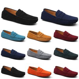 Zapatos casuales para hombres Alpargatas Triple Negro Blanco Marrón Vino Rojo Azul marino Caqui Zapatillas de deporte de cuero de gamuza para hombre Zapato náutico sin cordones Conducción plana al aire libre Correr Caminar 38-52 A031