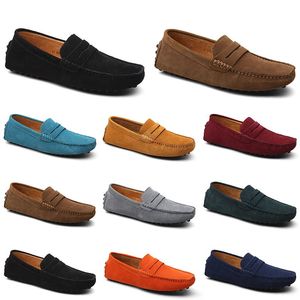 Zapatos casuales para hombre Alpargatas Triple Negro Blanco Marrón Vino Rojo Azul marino Caqui Zapatillas de deporte de cuero de gamuza para hombre Zapato náutico sin cordones Conducción plana al aire libre Correr Caminar 38-52 A053