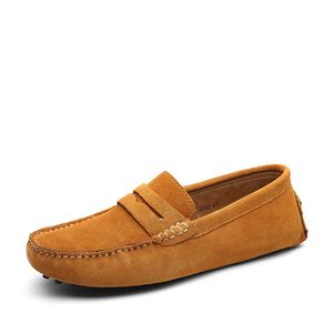 Hommes Casual Chaussures Espadrilles Triple Noir Blanc Marron Vin Rouge Marine Kaki Hommes Daim Baskets En Cuir Slip Sur Chaussure Bateau Extérieur Plat Conduite Jogging Marche 38-52 B135