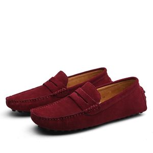 Heren Casual Schoenen Espadrilles Drievoudig Zwart Wit Bruin Wijnrood Marine Kaki Suède Heren Sneakers Instapper Bootschoen Buiten Plat Rijden Joggen Wandelen 38-52 A129