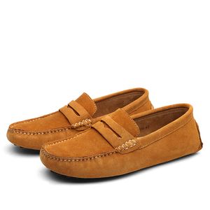 Hommes Casual Chaussures Espadrilles Triple Noir Blanc Marron Vin Rouge Marine Kaki Hommes Daim Baskets En Cuir Slip Sur Chaussure De Bateau En Plein Air Conduite Plate Jogging Marche 38-52 A128