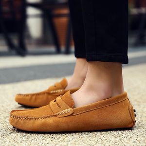 Heren Casual Schoenen Espadrilles Drievoudig Zwart Wit Bruin Wijnrood Marine Kaki Heren Suède Sneakers Instapper Bootschoen Buiten Plat Rijden Joggen Wandelen 38-52 A094