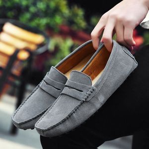 Hommes Casual Chaussures Espadrilles Triple Noir Blanc Marron Vin Rouge Marine Kaki Hommes Daim Baskets En Cuir Slip Sur Chaussure Bateau Extérieur Plat Conduite Jogging Marche 38-52 B070