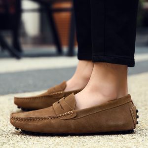 Heren Casual Schoenen Espadrilles Drievoudig Zwart Wit Bruin Wijnrood Marine Kaki Heren Suède Sneakers Instapper Bootschoen Buiten Plat Rijden Joggen Wandelen 38-52 B079