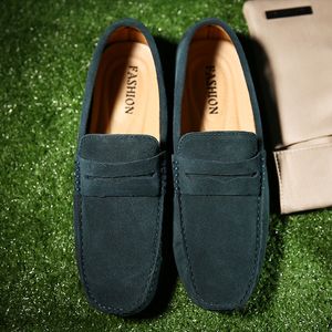 Heren Casual Schoenen Espadrilles Drievoudig Zwart Wit Bruin Wijnrood Marine Kaki Heren Suède Sneakers Instapper Bootschoen Buiten Plat Rijden Joggen Wandelen 38-52 A111