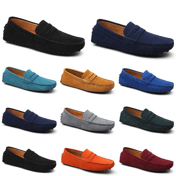 Chaussures décontractées Espadrilles triples noirs blancs brun brun rouge marine rouge kaki masque en daim baskets en cuir glissa sur chaussure de bateau extérieur jogging jogging marche 38-52 a045