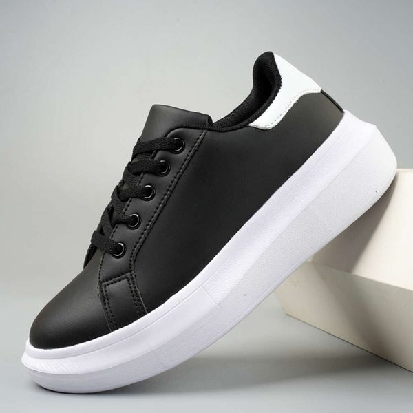 Hommes chaussures décontractées marque de mode classique en cuir chaussures hommes noir blanc offre spéciale respirant baskets femmes confortable Masculino