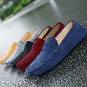 Mannen Casual Schoenen Mode Mannen Schoen Handgemaakte Suède Lederen Heren Loafers Mocassins Slip Op Mannen Flats Mannelijke Rijden schoenen Met Doos