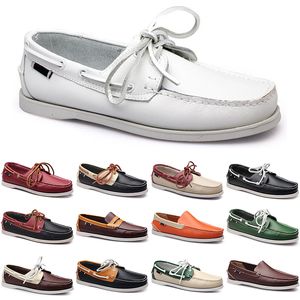 Zapatos casuales para hombre, mocasines, zapatillas de deporte de cuero de tela, zapato de vestir blanco triple clásico de corte bajo, entrenador para hombre