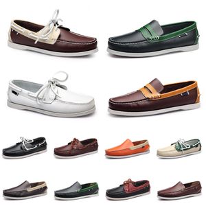 Mannen Casual Schoenen Loafers Leren Outdoor Sneakers Bodem Low Cut Classic Multicolor Triple Black Gr