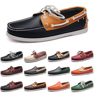 Zapatos casuales para hombre, mocasines, zapatillas de deporte de cuero, parte inferior de corte bajo, clásico, triple, negro, naranja, zapato de vestir, entrenador para hombre