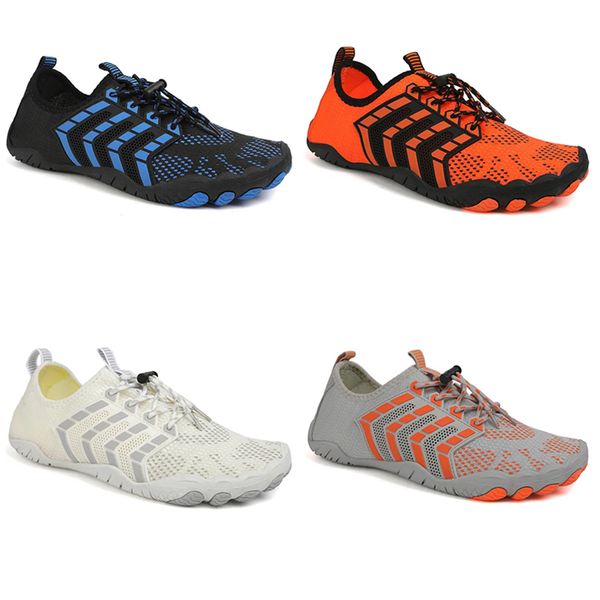 Chaussures décontractées Drainage rapide Chaussures de plage respirant blanc jaune noir Gery Blue Orange Orange pour tous les terrains pour hommes Fashion Sports Sneakers
