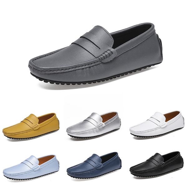 zapatos casuales para hombres zapatillas sin cordones Negro Blanco Plata Azul marino Azul claro Amarillo Gris Suela suave para hombre entrenadores Jogging Caminar trece