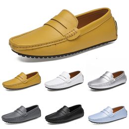 Hombres zapatos casuales de color sólido blancos negros platillos transpirables tope dlives grays profundos azules amarillos jogging caminatas bajas suaves de zapatillas de zapatilla