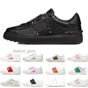 Hombres zapatos casuales blanco negro rosa rojo moda hombres mujeres cuero transpirable abierto bajo deportes zapatillas al aire libre