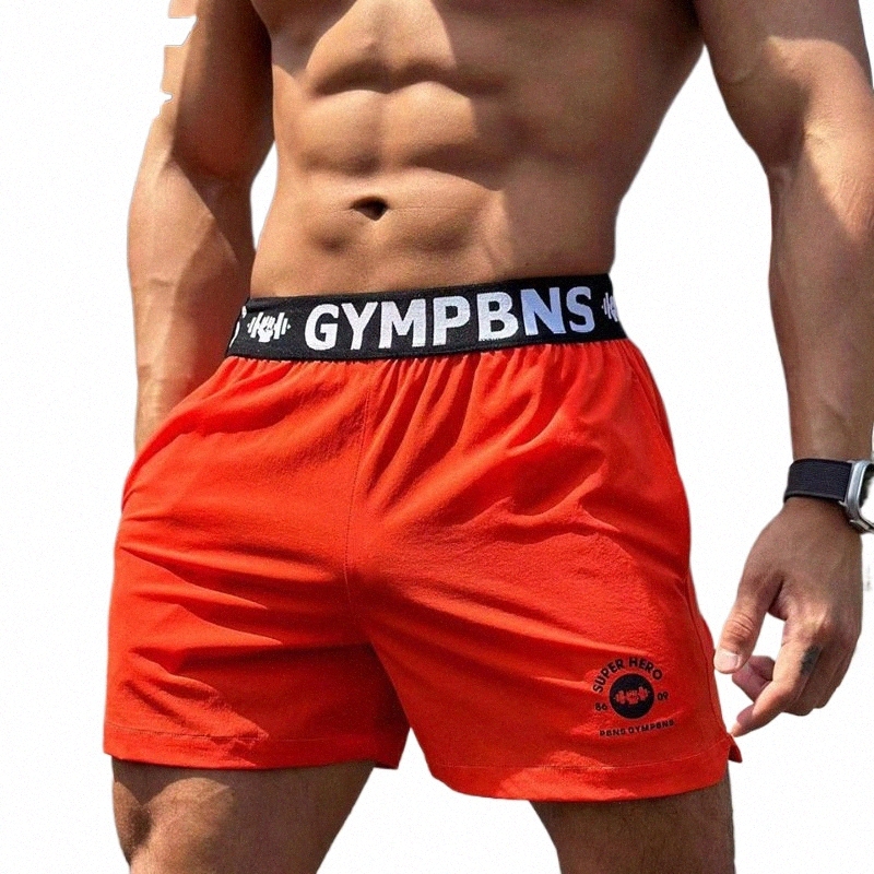 mężczyźni swobodne spodenki Szybkie suche elastyczne talia siłowni Fitn Shorts Men Beach Shorts N2C1#