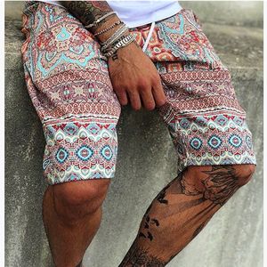 Shorts décontractés pour hommes été nouveau mâle impression taille moyenne hawaïen shorts de plage cordon hommes respirant séchage rapide court