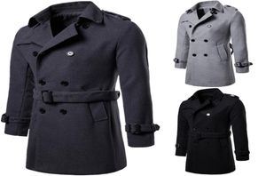 Men Casual Trench Coat Mens Long Winter Coats Nieuwe mode Slim Fit Mens Man Wool UK Stijl Outwear Overcoat Outerwear J1811784717551