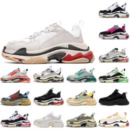 Hombres Mujeres casuales Papá Zapato Crystal Bot Paris 17fw Luxurys Designers Shoes Triple s Clear Sole Sneakers Track Outdoor Deportes Entrenadores Tamaño 36-45