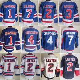 Heren CCM hockey''nHl'' Retro 2 Brian Leetch Jersey Vintage Classic 1 Eddie Giacomin 3 James Patrick 4 Ron Greschner 7 Rod Gilbert 1991-92 75e