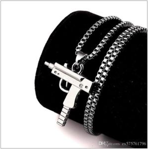 Men Charm Chain ketting hiphop sieraden pistool hanger goud zilver gevuld ontwerp punk mode vullende stukken mannelijke kettingen8437393