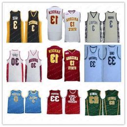 Hommes Pas Cher NCAA Georgetown 3 Iverson College Baskeball Jersey James 13 Harden Arizona State Stephen 30 Curry 3 Wade Irish 23 James 33 Bry High 1 0 2