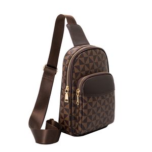 Sac de poitrine pour hommes 5A + sac à main bandoulière femme sac à dos cartables sacs de messager noir sac à main de créateur téléphone portable portefeuille homme de luxe fleur marron sacs à main chauds