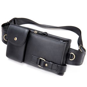 Sac de poitrine rétro pour hommes, sacs de taille de styliste, pochettes pour téléphone portable, sacs de ceinture de grande capacité, sacs à main couleurs noir et marron