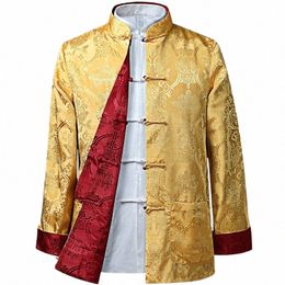 Hommes Chinois Drag Shirt Kung Fu Manteaux Chine Nouvel An Tang Costume Traditionnel Chinois Vêtements Pour Hommes Vestes Hanfu Hommes Vêtements 97RJ #