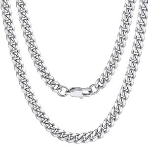 Mannen Chunky Miami Cubaanse Ketting Ketting Rvs Link Sieraden Glanzend Gepolijst 8mm 24 Inch Silver