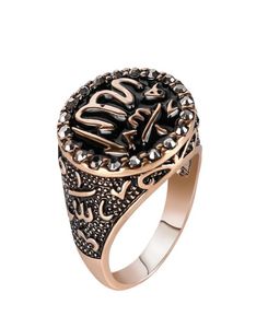 Mannen Klassieke En Vintage Moslim Arabische Ring Instelling Grote Vinger Geloof Ring Voor Man Arabische God Messager Perzische Ring5604087