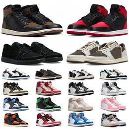 Men Classic Design Low Mid High Basketball Shoes 1s Men and Women 15 Satin Bred Lost and Found Festival Black White Phantom Mocha Olive Men Sports Sneakers