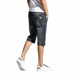 Hommes Vêtements 2024 Shorts pour hommes Longueur au genou Culottes Hot Capris Homme Denim Shorts Hommes Stretch Shorts Jeans Bermuda Noir Gris Bleu P5Ay #