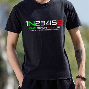 Mannen Kleding Mode Korte Mouw Tshirt Hip Hop 1N23456 Grappige Gedrukt Motorfiets Katoenen T-shirt 210706