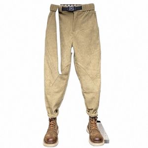 Vêtements pour hommes printemps automne épissant Veet Sports Pantalons décontractés de couleur masculine Couleur entièrement-match Haren Pantalon Homme Pantalon de survêtement coréen B8PK #