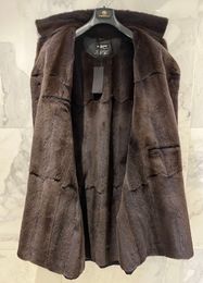 Abrigos de hombre Chaqueta de piel de visón kiton de invierno Abrigos negros casuales de moda
